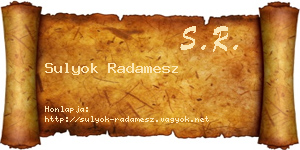 Sulyok Radamesz névjegykártya